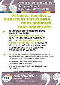 Directives anticipées (loi Léonetti sur la fin de vie) - CHU de Montpellier - Agrandir l'image (fenêtre modale)