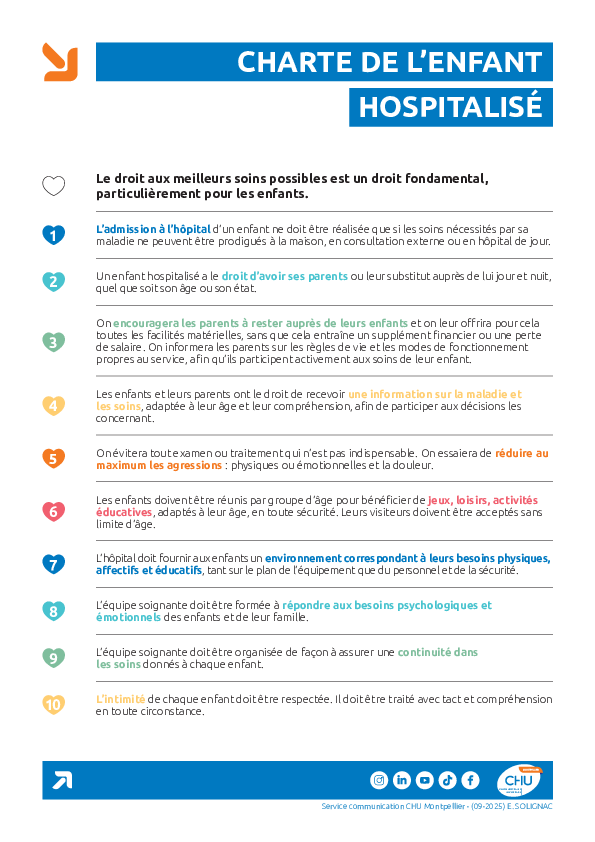 charte de l'enfant hospitalisé